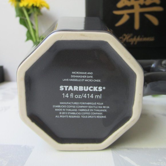 Starbucks 2013 Gunmetal Gray Octagon Ceramic Coffee Tea Mug - Picture 12 of 13